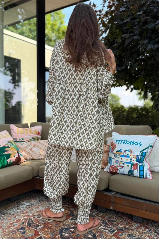 Ren Tiles of Marrakesh Smock Top Khaki